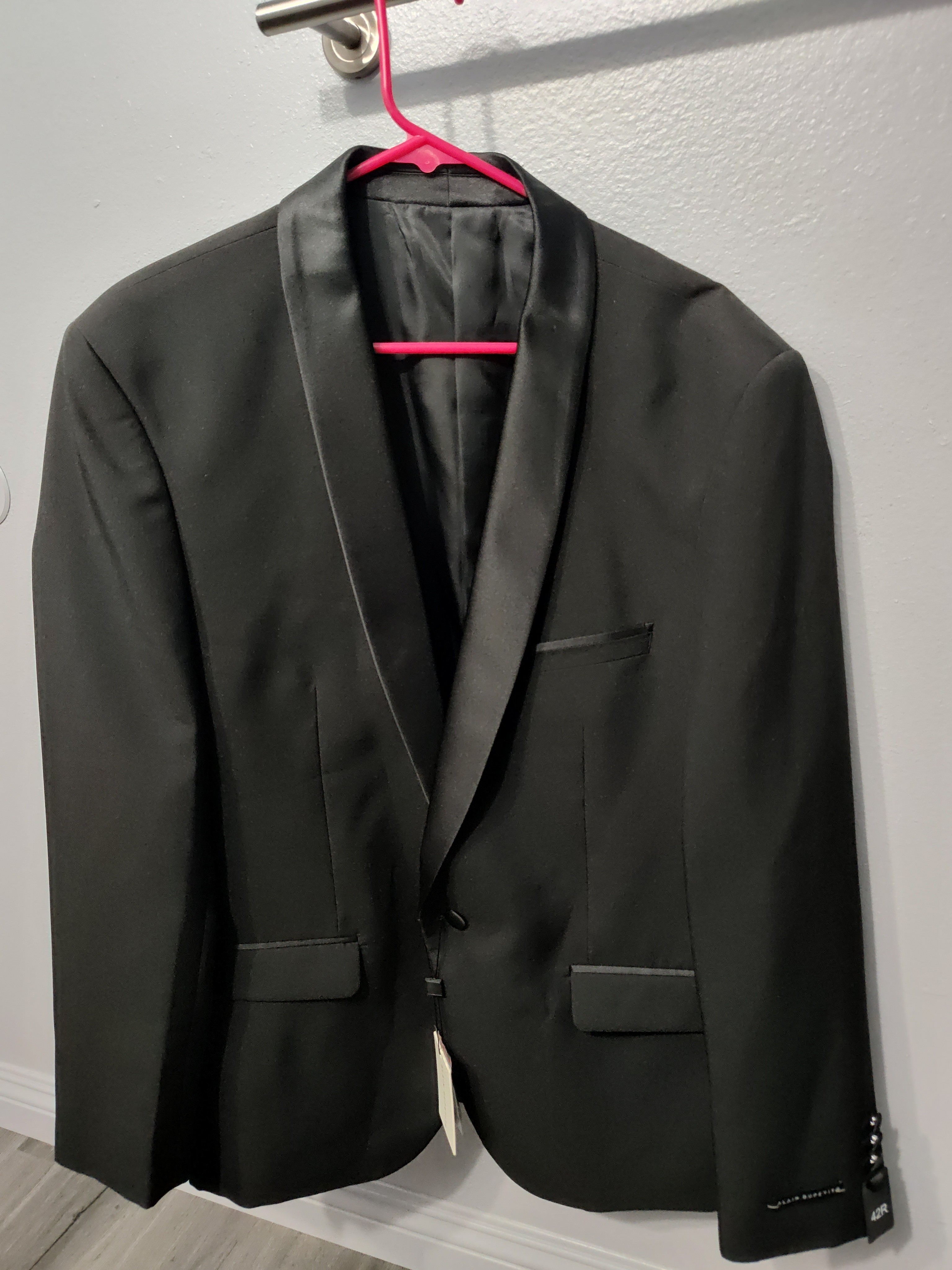 Nwt Alain Dupetit 42r Men's Black Tuxedo Jacket Blazer Suit Satin Lapel Single — image 3 of 8